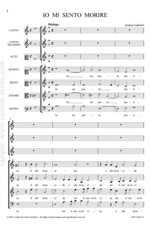 Andrei Gabrieli - Io mi sento morire à7 -1586