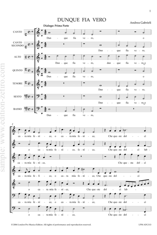 Andrea Gabrieli - Dunque fia vero a7 (1586)