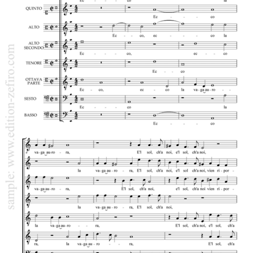 Andrea Gabrieli - Ecco la vaga aurora a8 (1587)