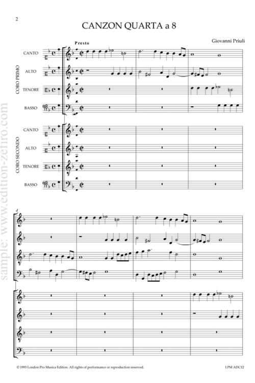 Giovanni Priuli - Canzone quarta a8