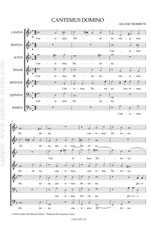 Trombetti: Cantemus Domino à7 (1589)