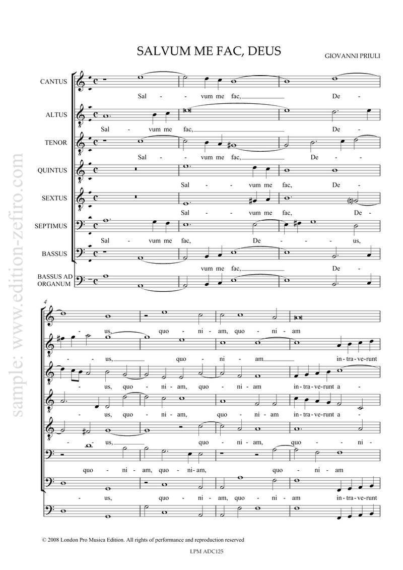 Giovanni Priuli - Salvum me fac, Deus à7 (1618)