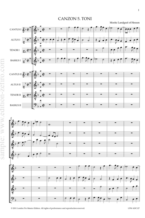 Hessen: Canzon 5 Toni à8