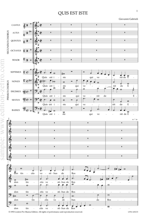 Gabrieli - Quis est iste a10 - 1597
