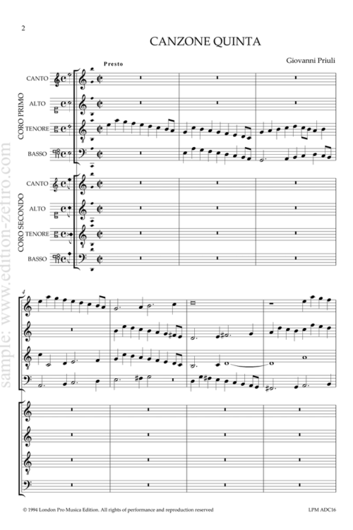 Canzone Quinta à8 : Giovanni Priuli