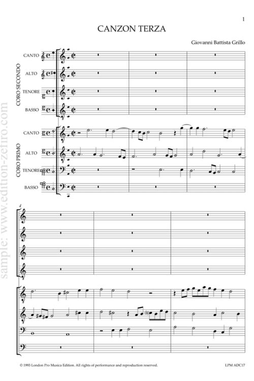 Grillo: Canzon Terza à8 (1618)