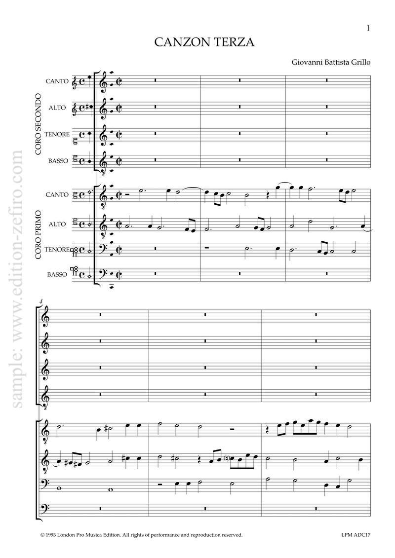 Grillo: Canzon Terza à8 (1618)