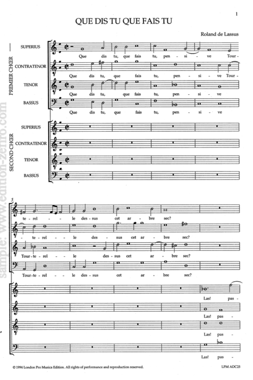 Lassus: Que dis tu, que fais tu à8