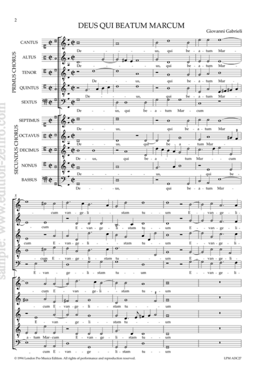 Gabrieli: Deus qui beatum Marcum à10