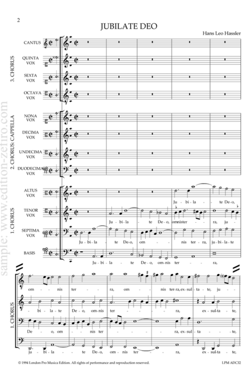 Hans Leo Hassler - Jubilate Deo à12 (1615)