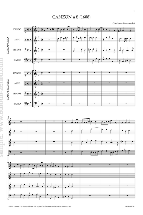 Girolamo Frescobaldi - Canzon à8 (1608)