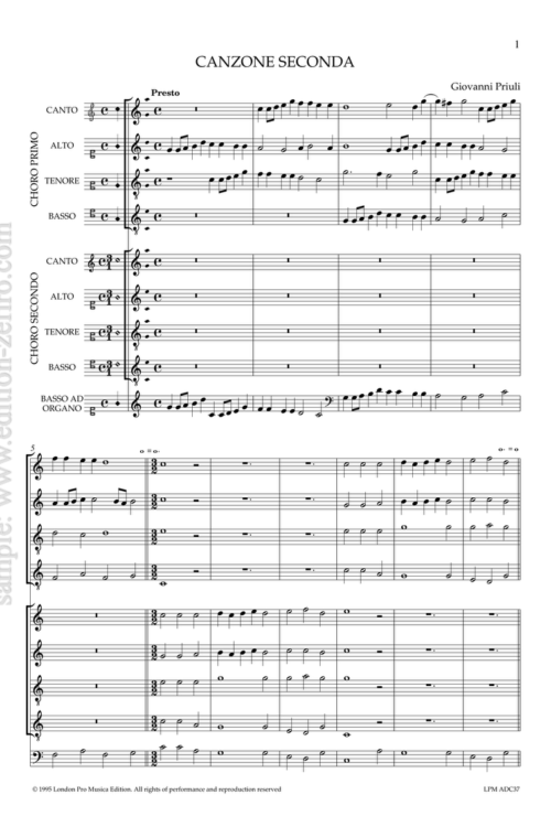 Giovanni Priuli - Canzone Secunda a8 - 1618