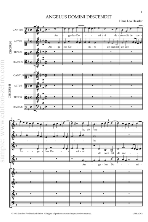 Hans Leo Hassler - Angelus Domini Descendit a8