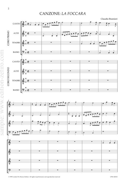 Claudio Bramieri - Canzon La Foccara à8