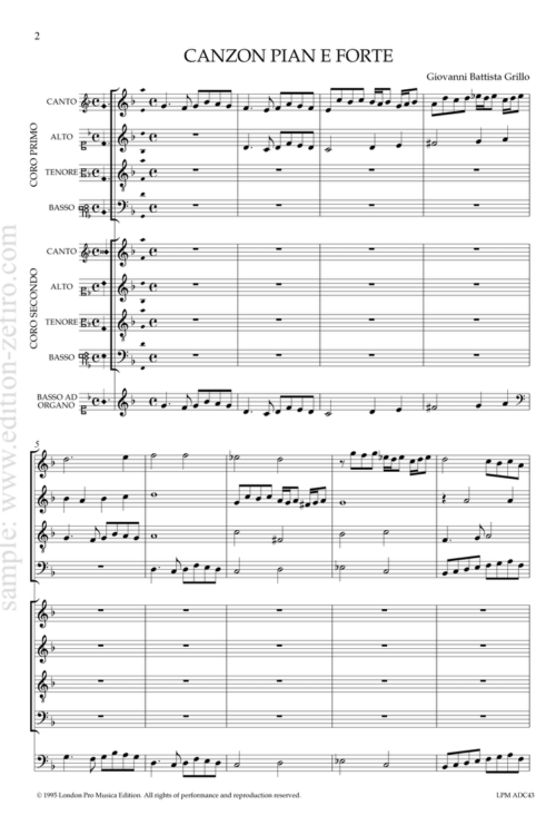 Grillo - Canzon pian e forte à8 (1618)