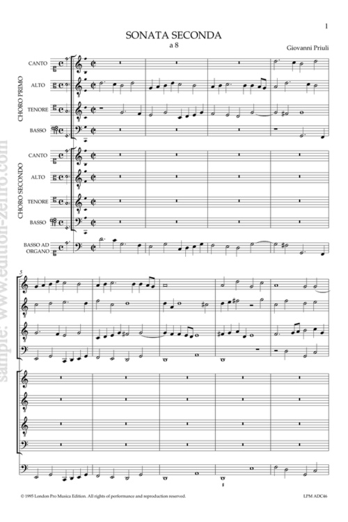 Giovanni Priuli - Sonata Secunda a8 - 1618