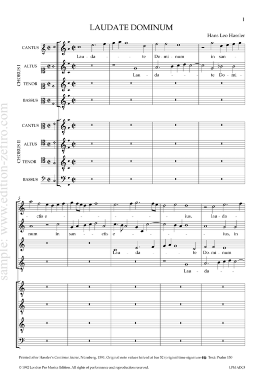 Hans Leo Hassler - Laudate Dominum a8