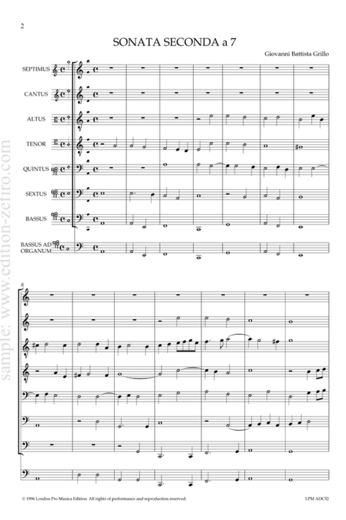 Giovanni Battista Grillo - Sonata seconda a7 - 1618