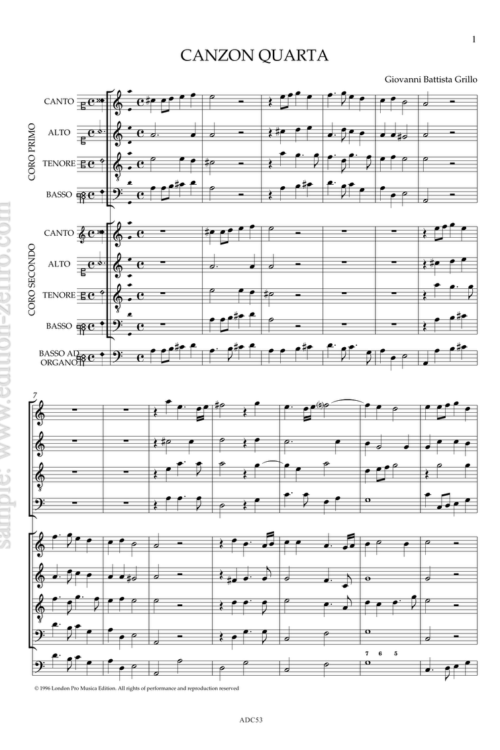 Giovanni Battista Grillo - Canzon Quarta a8 - 1618