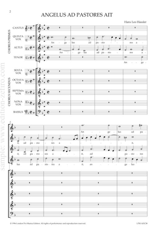 Hans Leo Hassler: -Angelus ad pastores ait a9