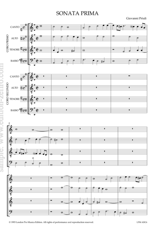 Giovanni Priuli - Sonata Prima a8