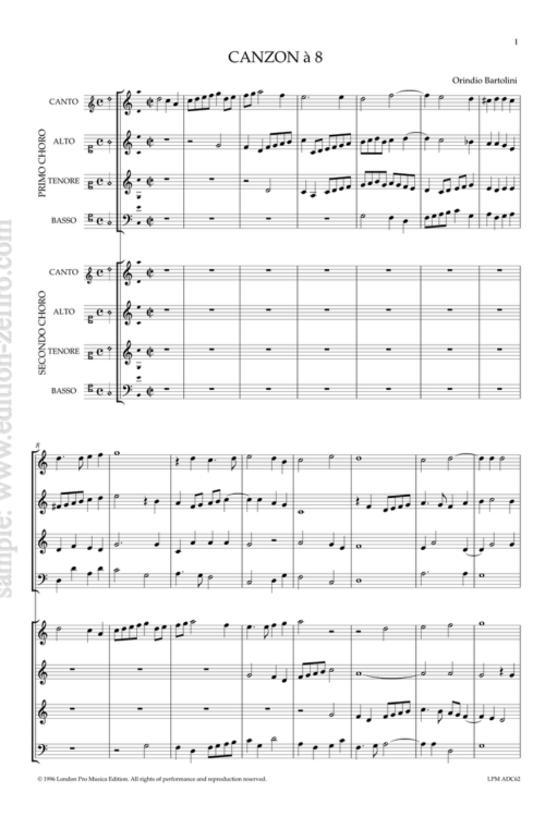 Orindio Bartoloni - Canzon a8 - 1608