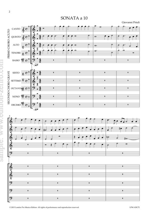 Giovanni Priuli - Sonata a10 - 1619