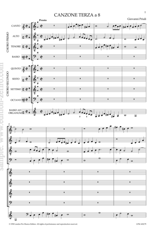 Giovanni Priuli - Canzon Terza a8