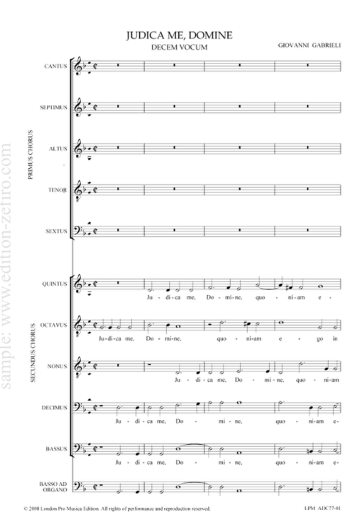 Giovanni Gabrieli - Judica me, Domine a10 - 1597