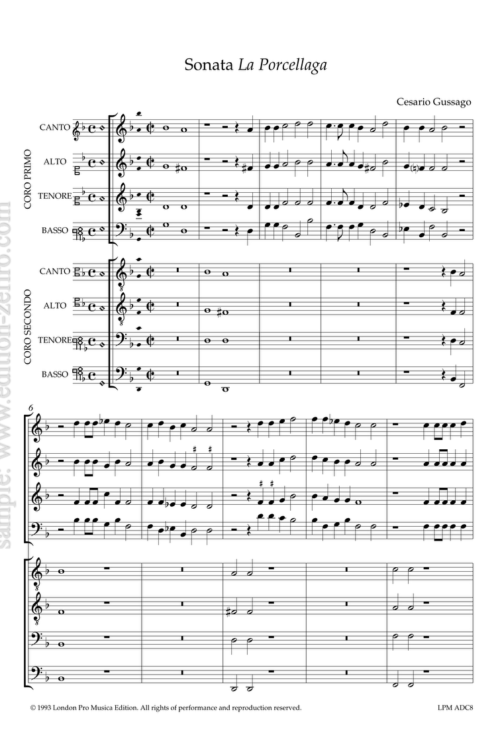 Cesario Gussago - Sonata La Porcellaga a8