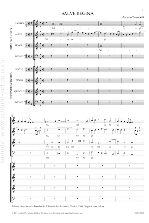 Asciano Trombetti - Salve Regina a8 (1589)