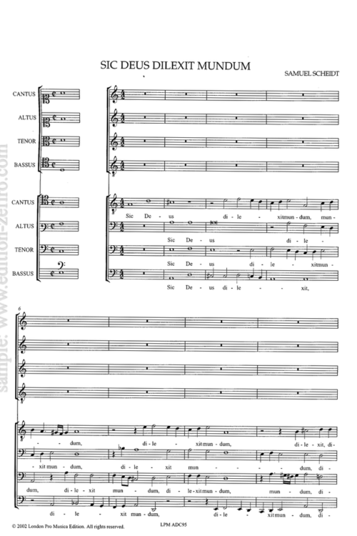 Samuel Scheidt - Sic Deus dilexit a8