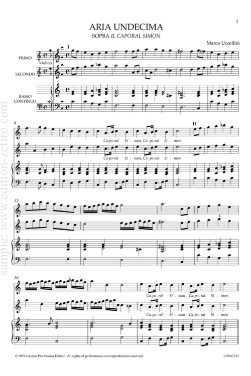 Marco Uccellini - Aria Undecima sopra il Caporal Simon