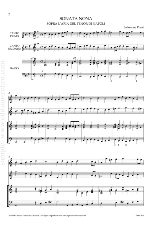 Rossi: Sonata sopra Tenor di Napoli
