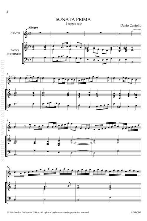 Dario Castello - 2 Sonatas