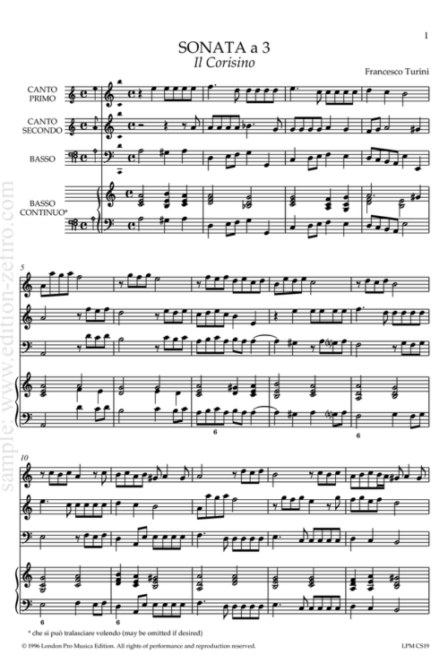 Francesco Turini - Sonata Il Corisino
