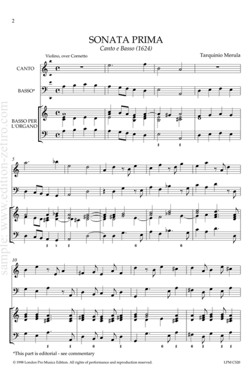 Tarquino Merula - 2 Sonatas (1624)