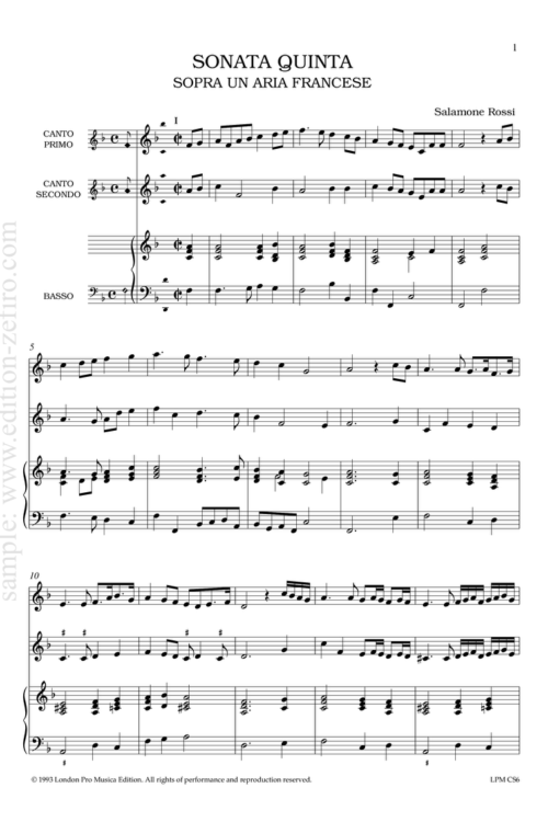 2 Sonatas from the Quarto Libro: Salamone Rossi
