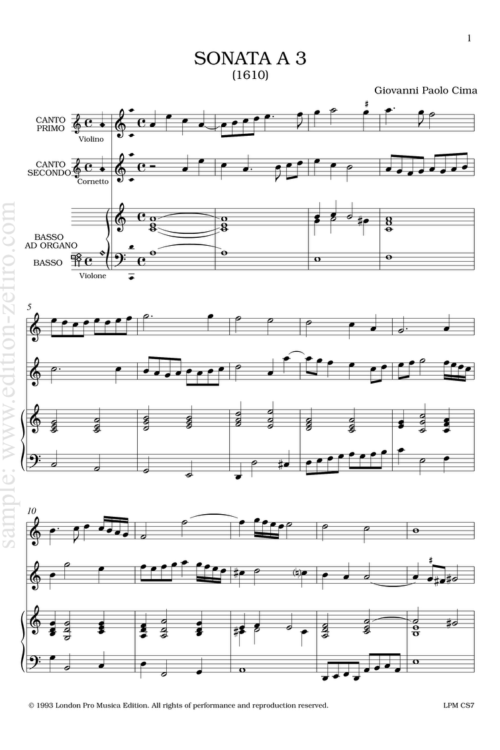 Sonata à3 (1610): Giovanni Paulo Cima