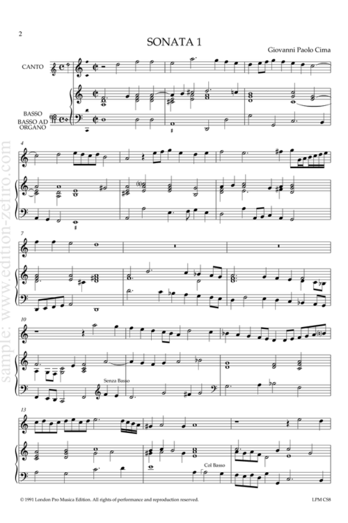 Two Sonatas: Giovanni Paulo Cima