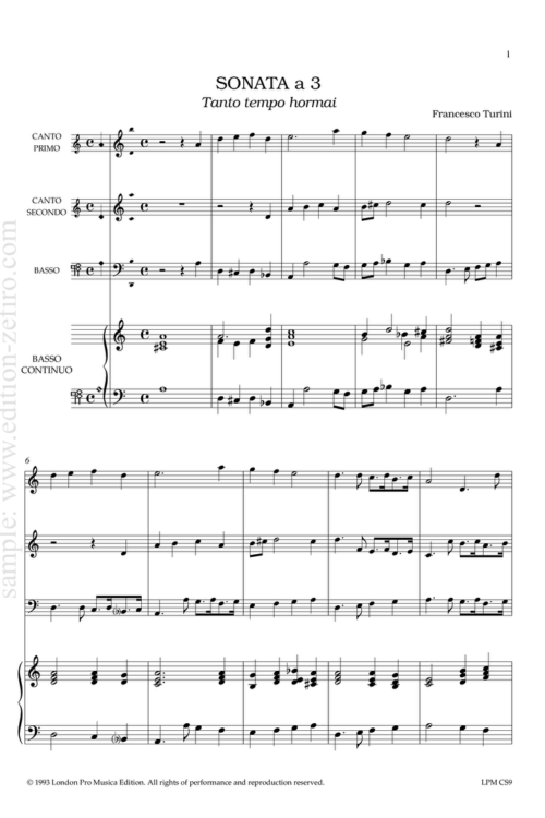 Sonata sopra Tanto Tempo Hormai: Francesco Turini