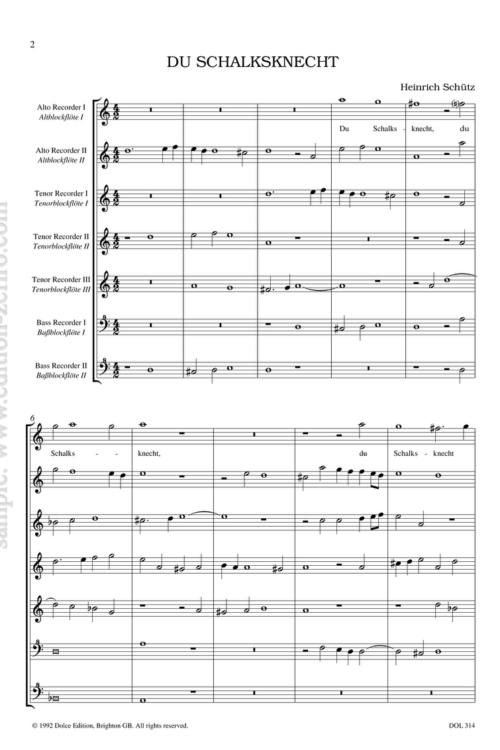 Du Schalksknecht à7 : Heinrich Schütz