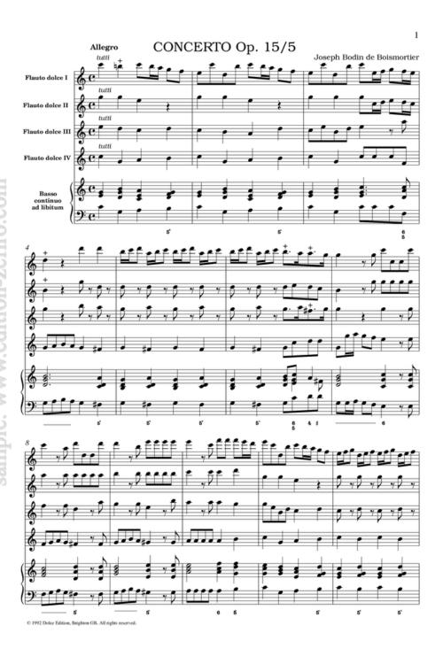 Concerto Op. 15/5 in C major : Joseph Bodin de Boismortier