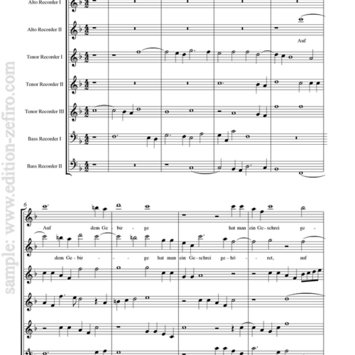 Auf dem Gebirge à7 : Heinrich Schütz