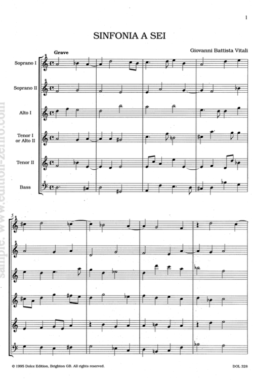 Vitali: Sinfonia a sei (1689)