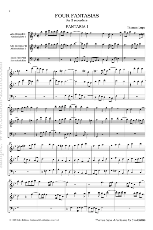 Lupo: 4 Fantasias à3 (1648)