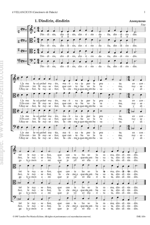 4 Villanelle from the Cancionero de Palacio (viols)