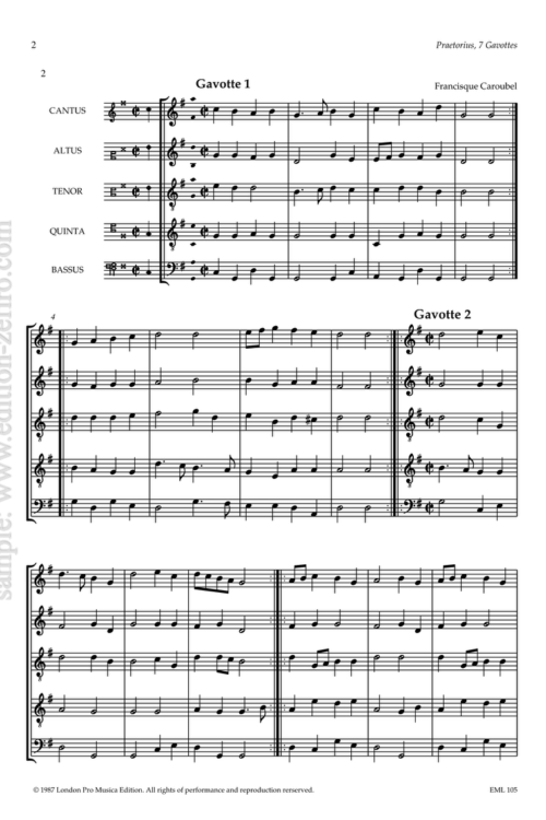 7 Gavottes : Michael Praetorius