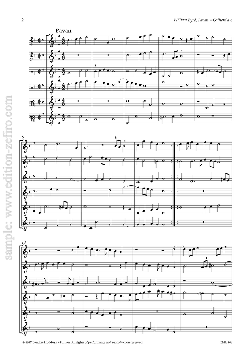 Pavan & Galliard à6 : William Byrd
