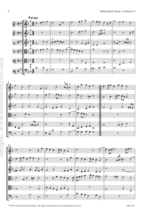 Pavan + Galliard à6 : William Byrd (scored for viols)